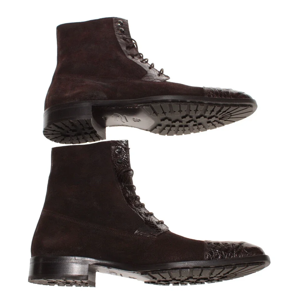 Mezlan NWB Sabino Lace Up Boots Size 9 US in Brown Leather